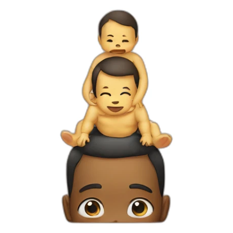 Baby-sits-on-father-head sticker