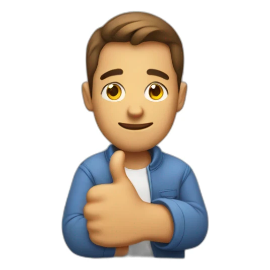 A tired dad with his thumb up saying cool  sticker