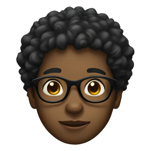 Black kid with specs and curly hair sticker