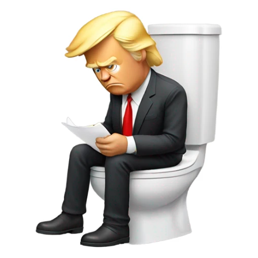 trump on toilet sticker