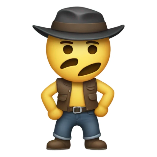 Emoji holding a belt folded  sticker