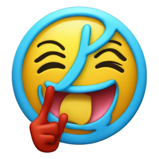 Smiley face with tongue out holding up peace sign sticker