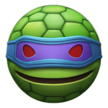 3d sphere with a cartoon Teenage mutant ninja turtle skin texture sticker