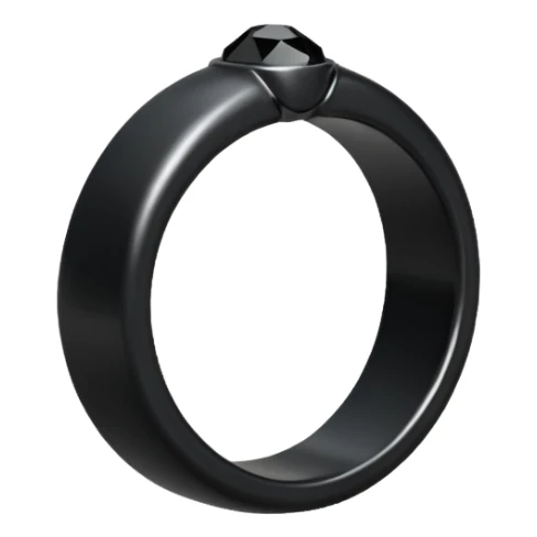 iOS emoji, minimal dark fantasy ring, black metal, flat sticker
