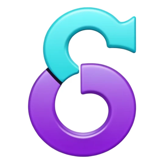 Purple and Cian Symbol of TikTok app sticker