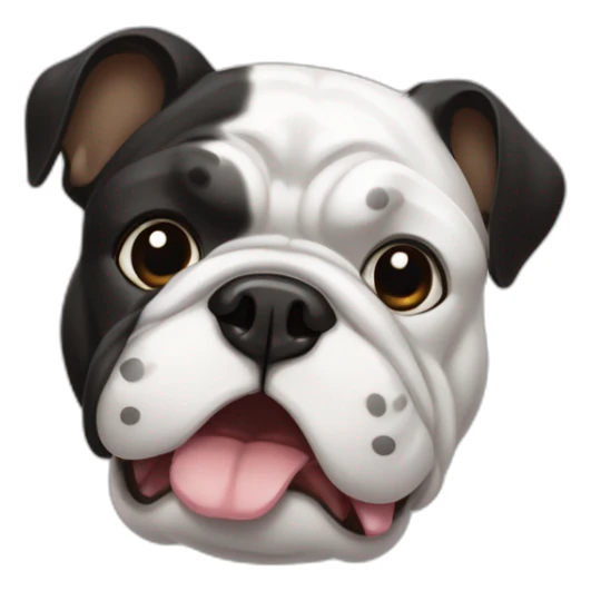 bulldog francês preto com o peito branco sticker