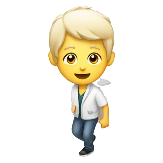 a student with white skin making a step downstairs sticker