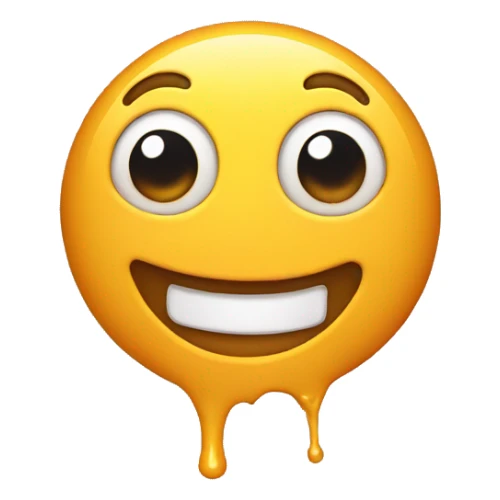 Emoji melting and smiling  sticker