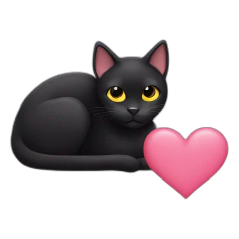 Black cat with hearts in eyes sticker