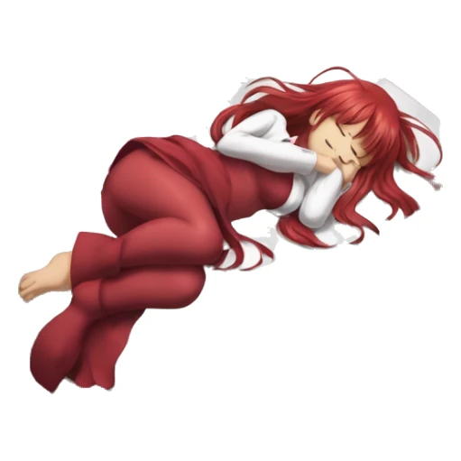 full body sleeping Rias Gremory anime style art sticker