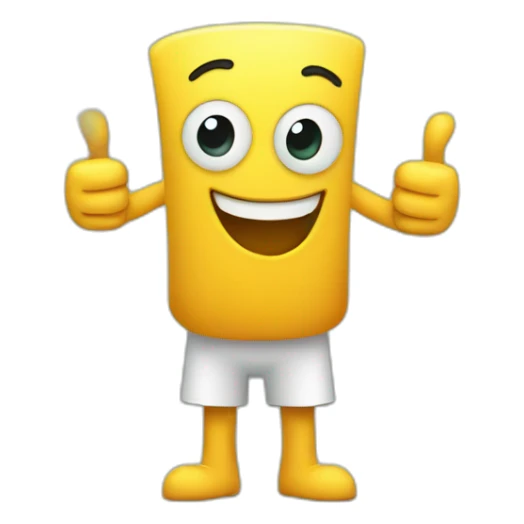 A thumbs-up icon with eyes arms and legs. Looking happy sticker