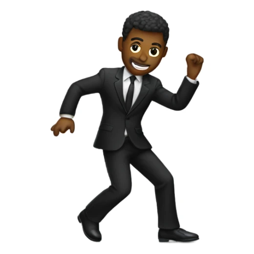 Man with all black suit dancin sticker