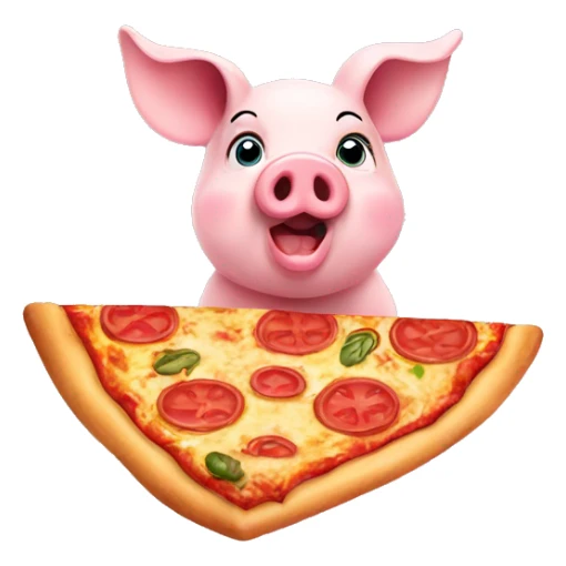 Lovely Piggy eating pizza sticker