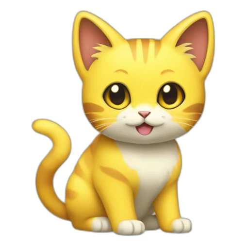 Sitting-bicolor-yellow-cat-electric-type-pokemon sticker