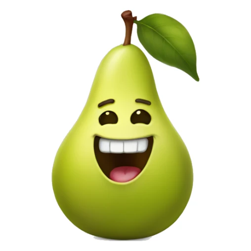 pear with big mouth grin but no eyes sticker