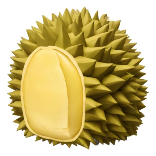 House made of durian flesh with durian skin outside sticker