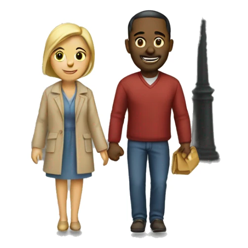 STREET EMOJI MAN WITH HIS WIFE sticker