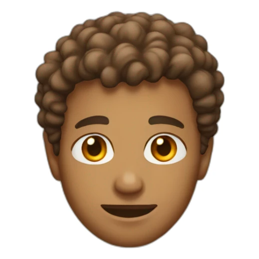 light brown man with short brown curly hair wearing dorky tshirt sticker