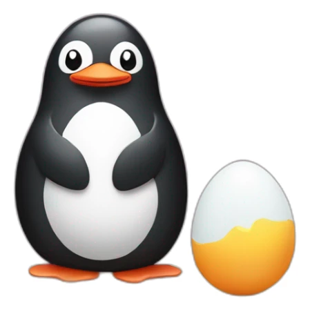 Pingu and a chikie in and egg sticker