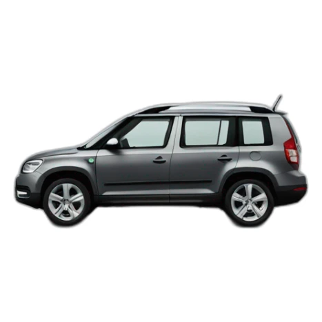 “Skoda Yeti” car in dark grey color sticker