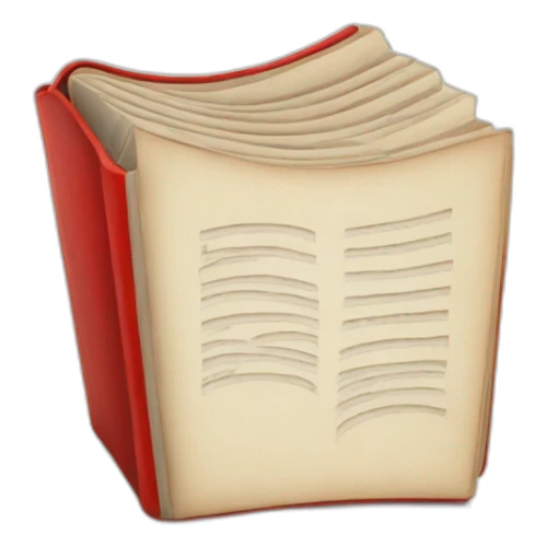 open book with a red 6 circled in it with some text lines under it sticker