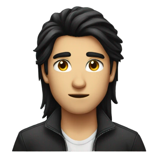 long black hair boy attitude  sticker