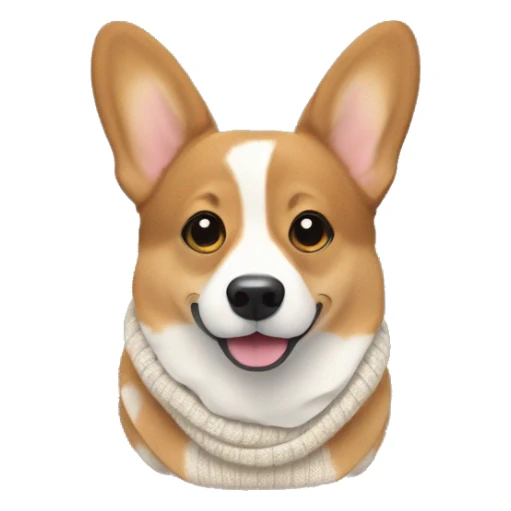 A corgi dog in a knitted sweater sticker
