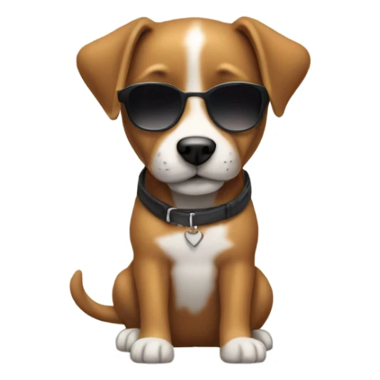 boys with dog and shades sticker