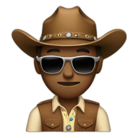 Cowboy wearing, sunglasses sticker