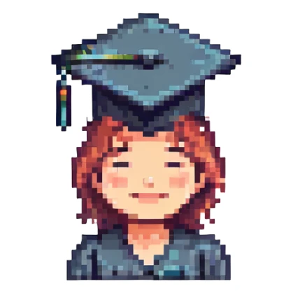 persona sonriente con birrete de graduación sticker