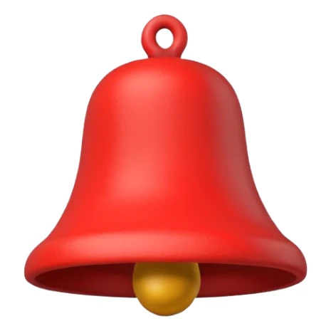 3D red bell made of plasticine sticker