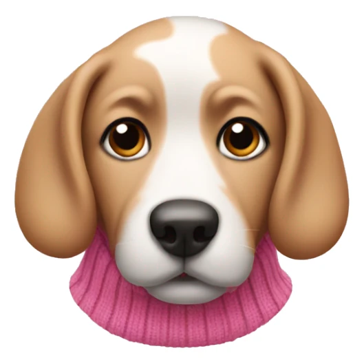 A dog with a pink sweater  sticker