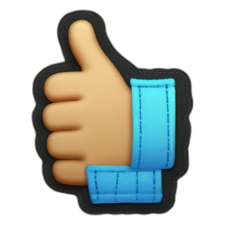 Thumbs up hand with the thumb sewn back on sticker