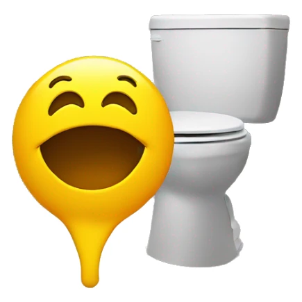 Smiley face pooping on the toilet  sticker