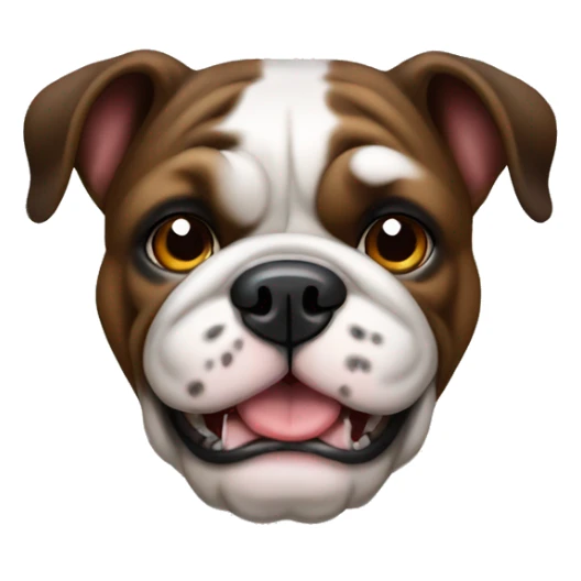 Bulldog english black and brown happy sticker