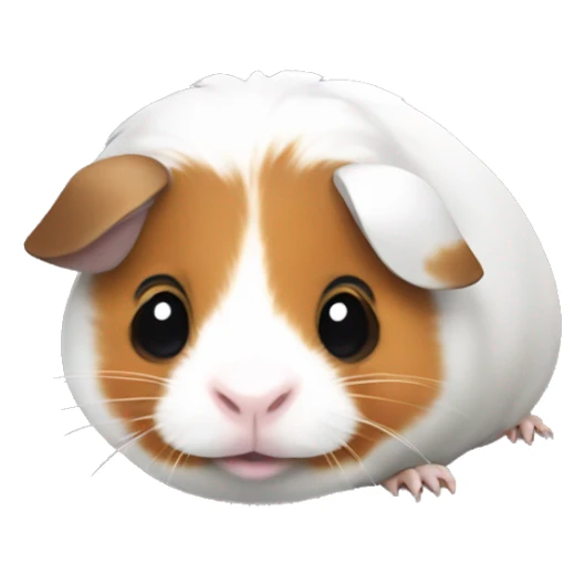 Guinea pig with white body, one black spot on the one part of her face, one brown coot on her another part of face sticker