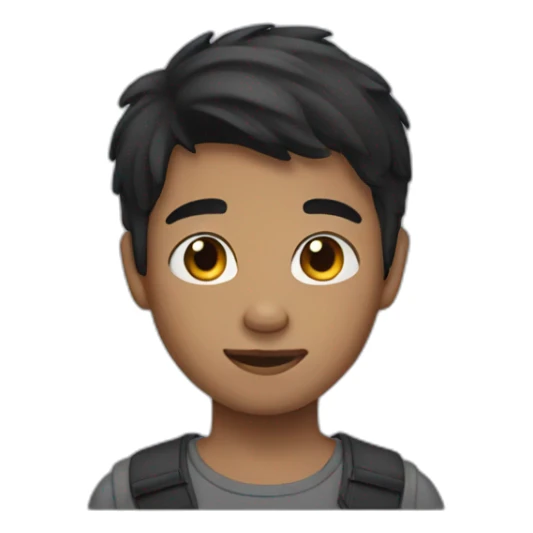 boy with black short hair sticker