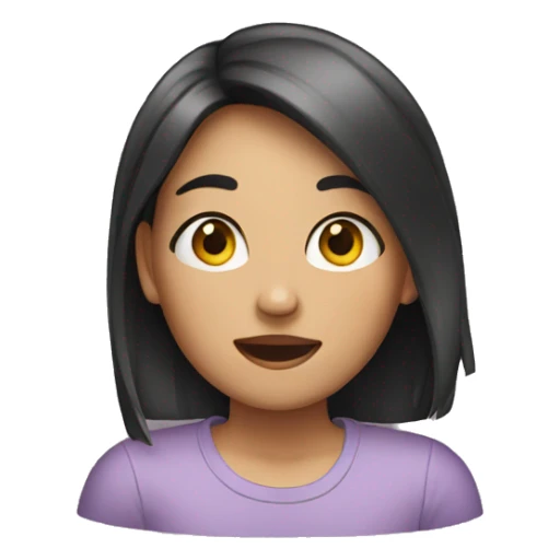 One girl who block her ear  sticker