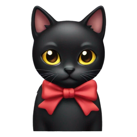 black cat with bow sticker
