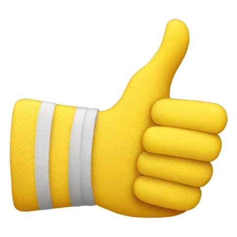 A yellow thumbs up with a bandage on the thumb sticker