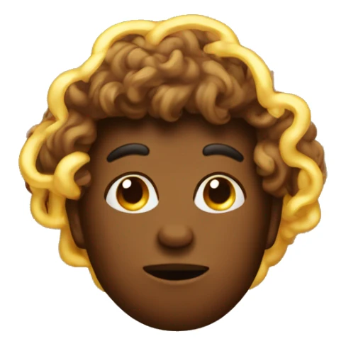 A brown poo emoji with golden halo above it sticker