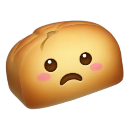 A loaf of sad bread on snow covered in ice  sticker