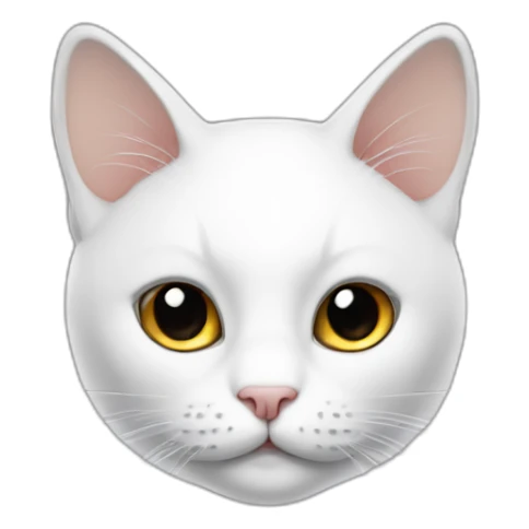 white cat black on the top of the head sticker