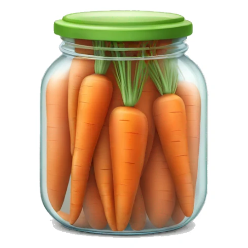Realistic glass jar of carrots isolated. sticker