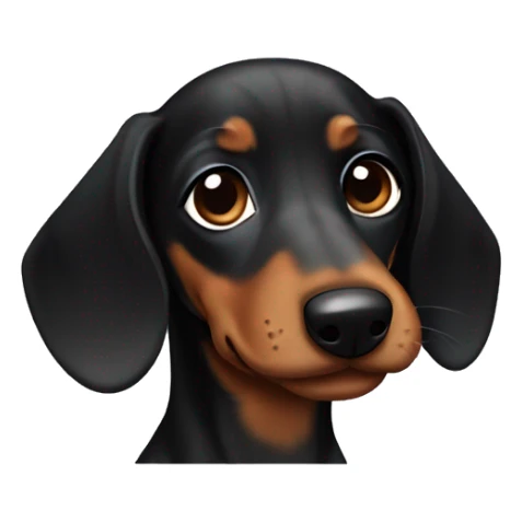 Black brown dachshund pup sticker