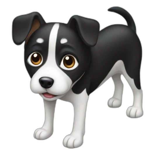Black and white 3 legged dog sticker