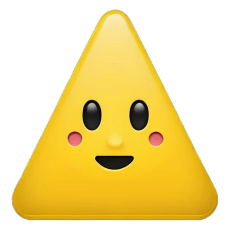Emoji warning: yellow triangle, black exclamation mark, flat design, simple, emoji style. sticker