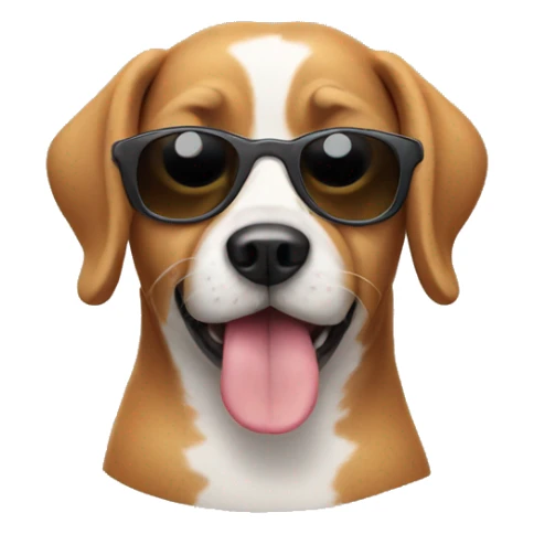 dog with sunglasses sticker