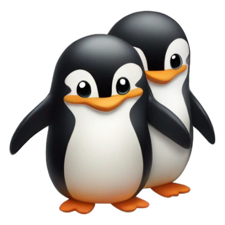 Cute penguins in love surrounded by hearts  sticker