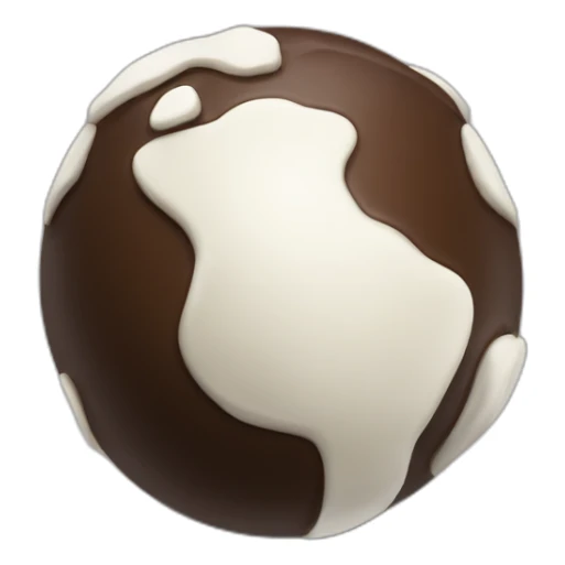 planeta tierra de chocolate blanco y negro sticker